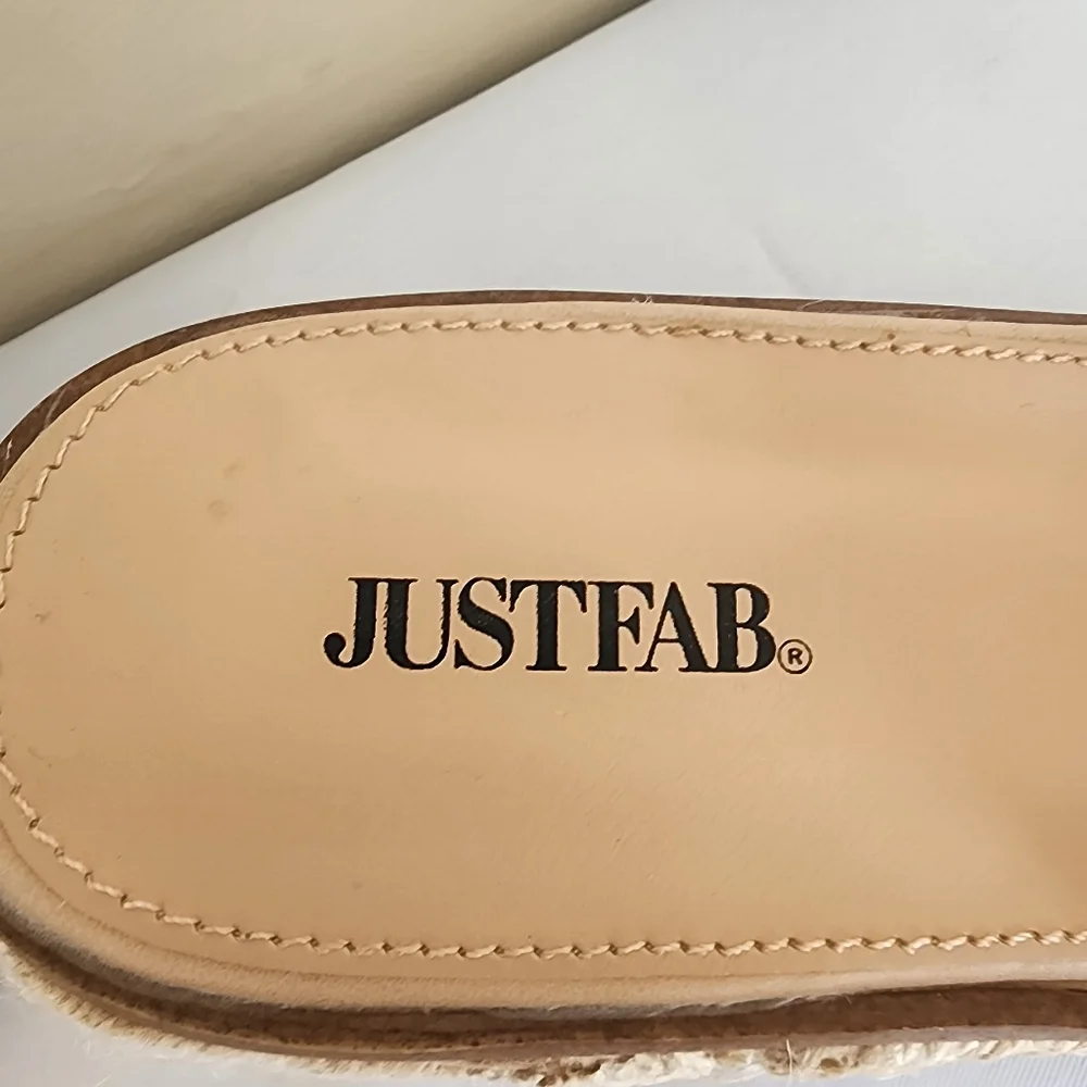 Justfab Cork Wedge Slide Gold Size 9 - Picture 7 of 8